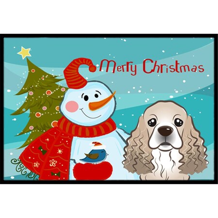 Jensendistributionservices Snowman With Cocker Spaniel Indoor & Outdoor Mat, 18 x 27 in. MI2556866